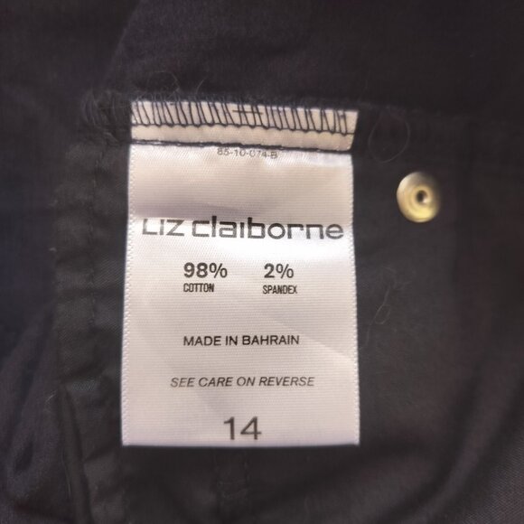LIZ CLAIBORNE Corduroy Pants Size 14 Black Classic Fit Skinny #Office #Casual - Picture 4 of 9